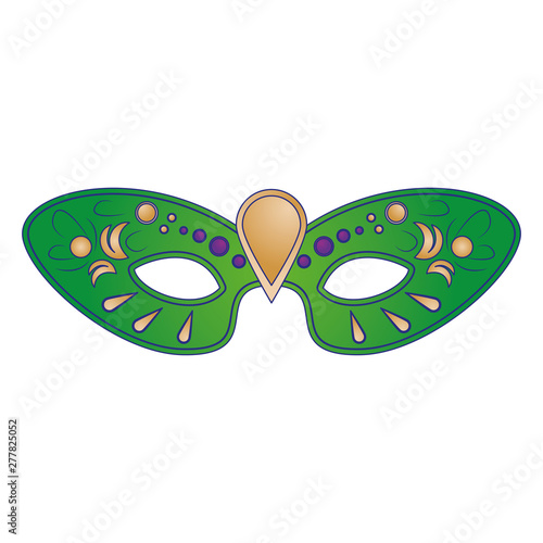 festive carnival party mask cartoon blue lines