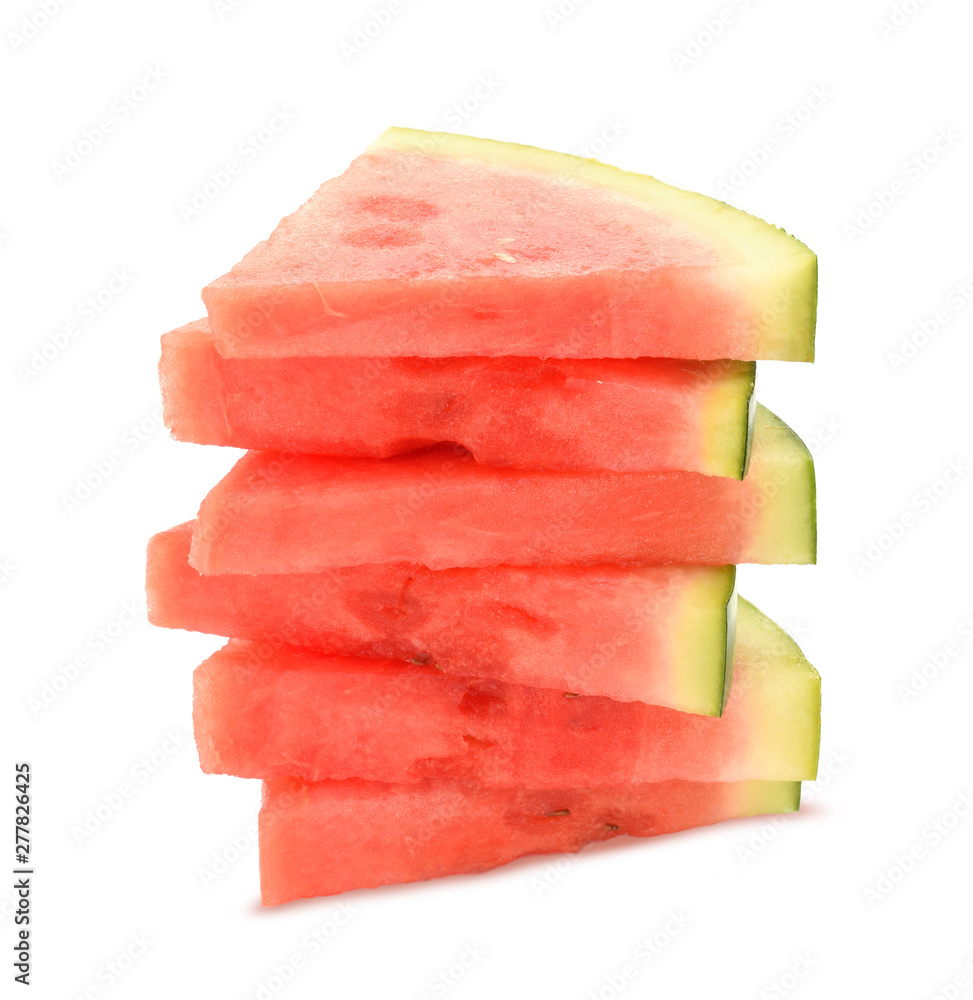 Watermelon slices closed up isolated on white Watermelon slices closed up isolated on white