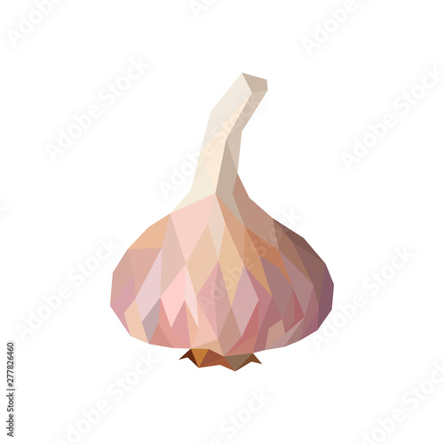 garlic polygonal, vector food