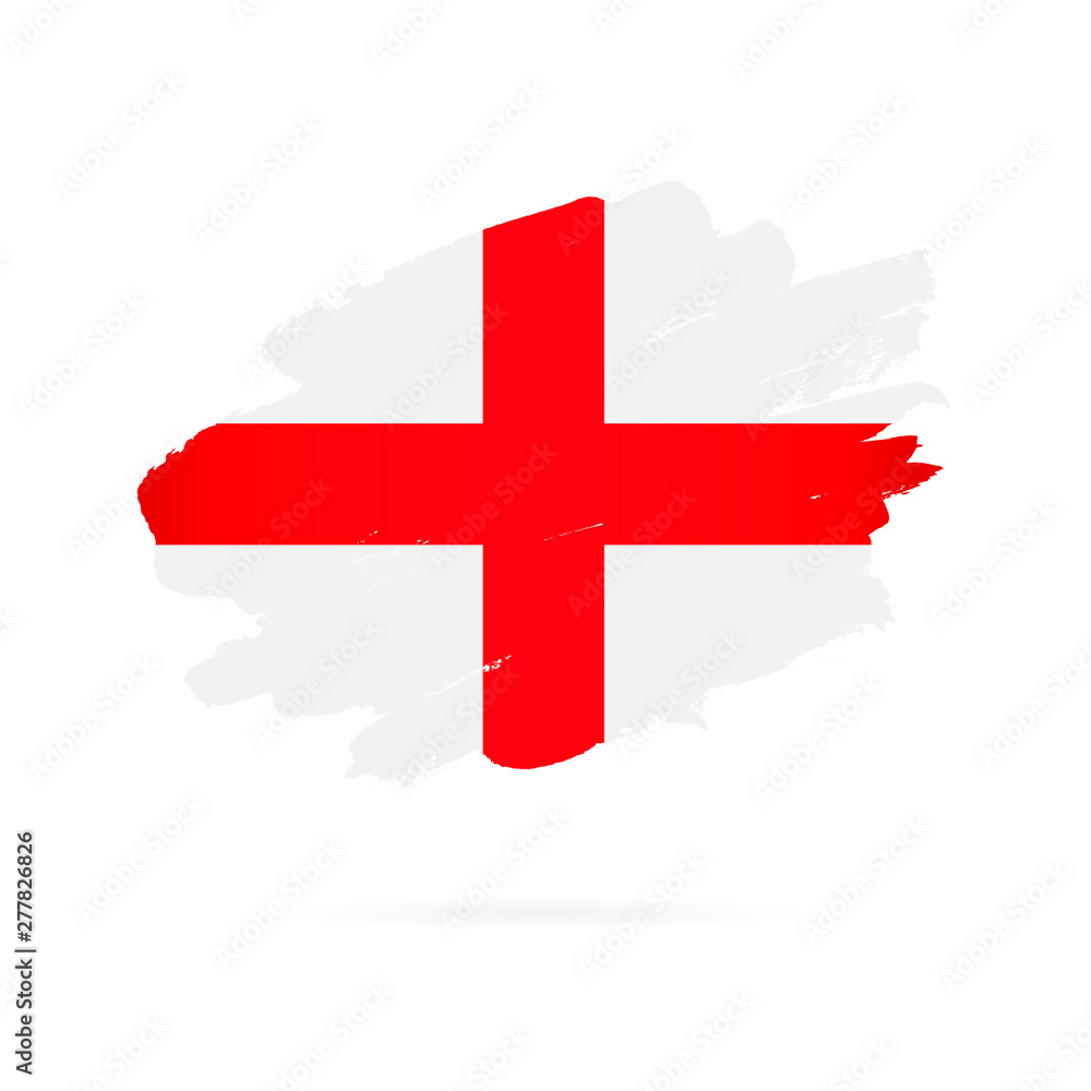 Obraz premium English flag. Vector illustration. Brush strokes drawn by hand.
