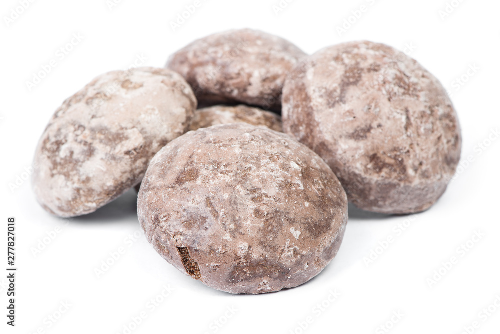 Group of chocolate gingerbread cookies isolated Group of chocolate gingerbread cookies isolated