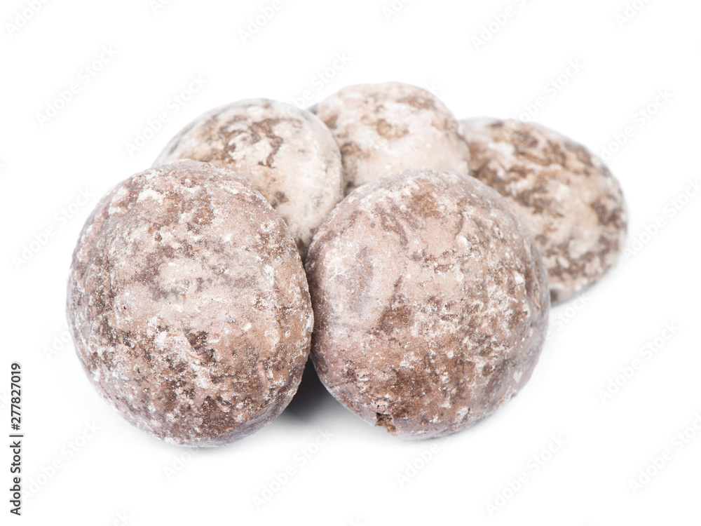 Group of chocolate gingerbread cookies isolated Group of chocolate gingerbread cookies isolated