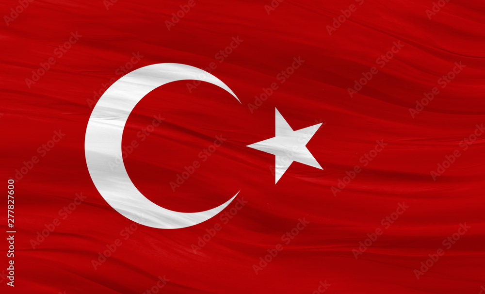Flag of Turkey waving in the wind