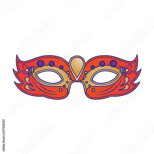 festive carnival party mask cartoon blue lines