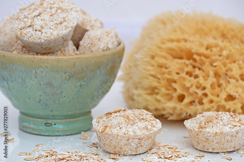 IY handmade bath bombs with oatmeal