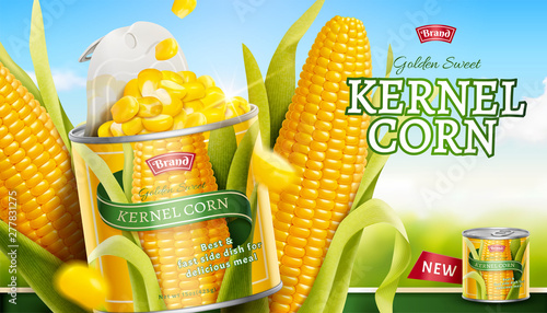 Premium kernel corn can ads