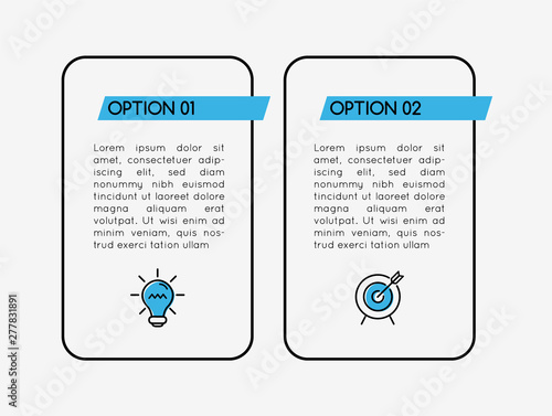Infographic template with 2 options. Vector