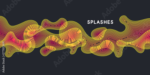Bright poster with dynamic waves. Vector illustration