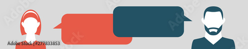 People talking banner - speech bubbles panorama