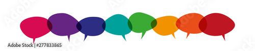 speech bubbles banner colorful rainbow set