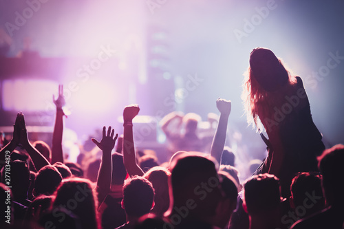 Picture of dancing crowd at music festival photo