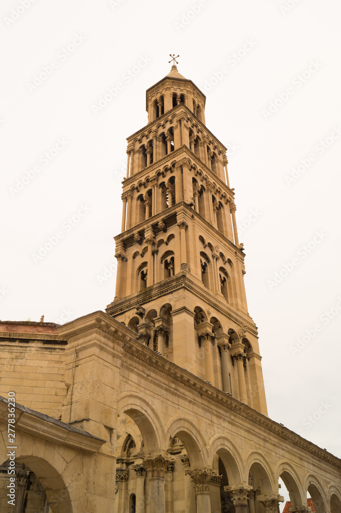 Split, Dalmatia, Croatia; 09/07/2018:  The bell tower of the cathedral.