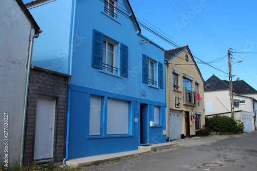 street and houses in camaret-sur-mer (brittany - france)