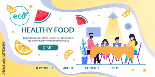Landing Page Offering Healthy Food with Eco Sign