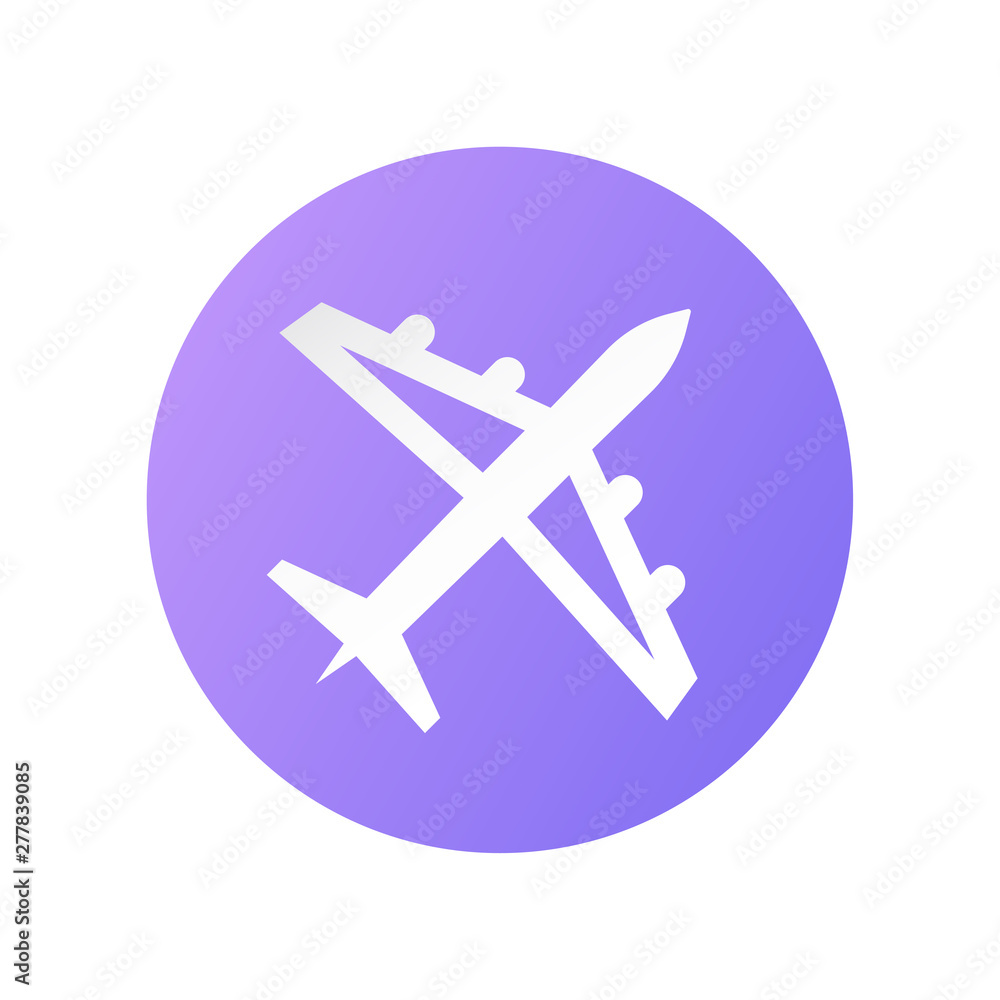 Icon design of airplane for travelling. Vector illustration is on white background.