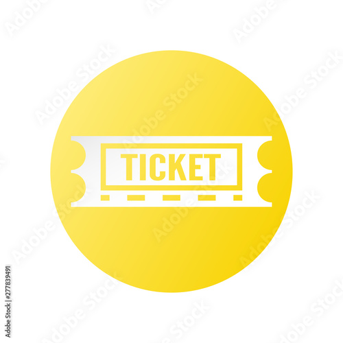 Icon design of ticket for travelling, cinema, musium, theater, party, event, festival and concert. Vector illustration in flat style. photo