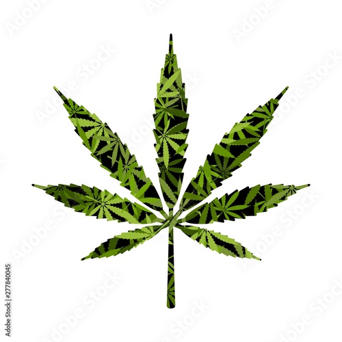 Cut silhouette Cannabis marijuana background