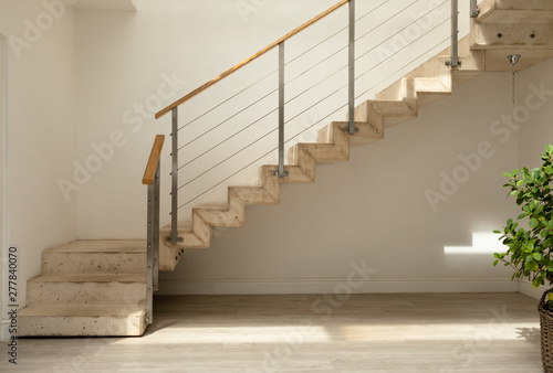 Wooden modern stairs photo