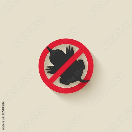 Mole silhouette. Animal pest icon stop sign