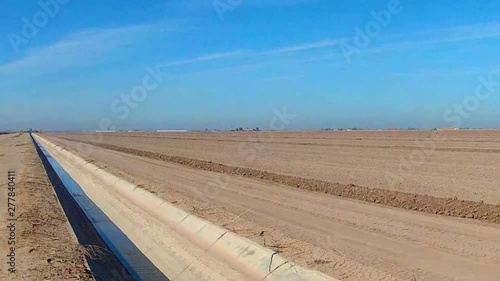 Dry Unplanted Farm Fields Slow Zoom Imperial County California photo