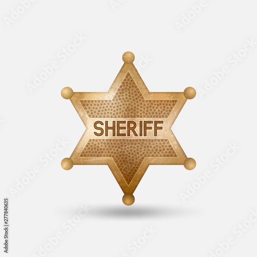 Vintage bronze badge. Sheriff star