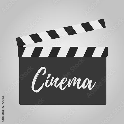 Vector clapperboard for movie making. Clapper for cinema