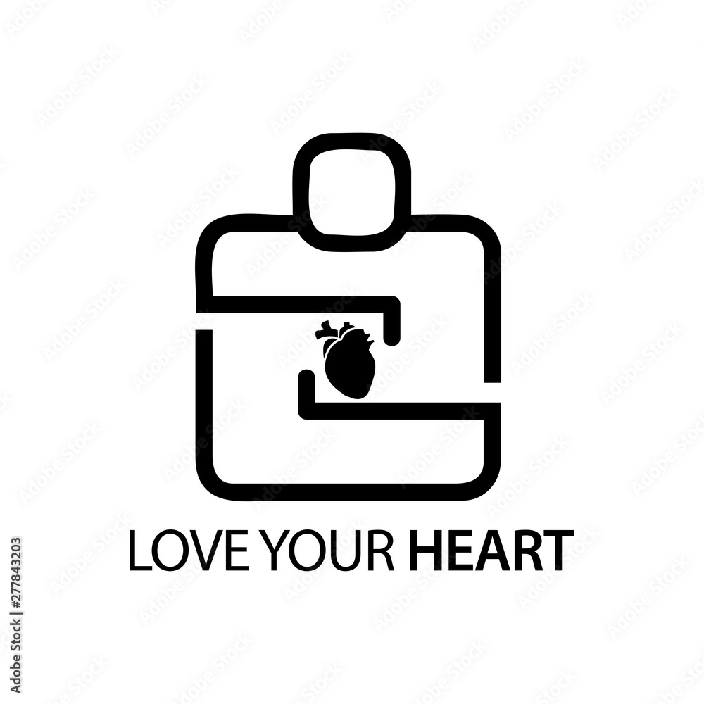 People with heart icon. Concept of love your heart. People with heart icon. Concept of love your heart.