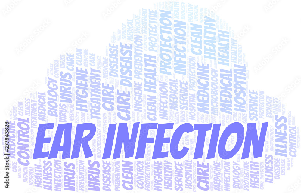 Obraz premium Ear Infection word cloud vector made with text only.
