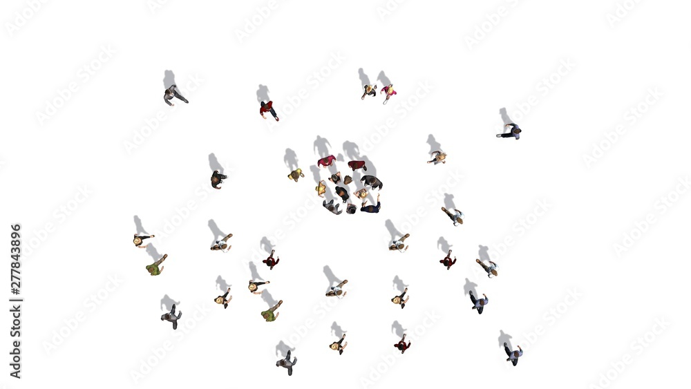people - top view with shadow - isolated on white background Stock  Illustration | Adobe Stock