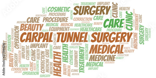 Carpal Tunnel Surgery word cloud vector made with text only.