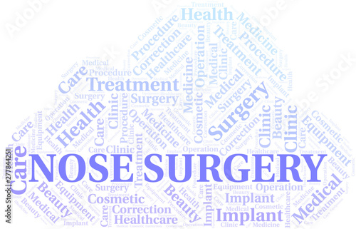 Nose Surgery word cloud vector made with text only.