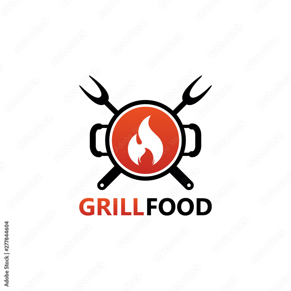 Grill Food Logo Template Design Vector, Emblem, Design Concept, Creative Symbol, Icon Grill Food Logo Template Design Vector, Emblem, Design Concept, Creative Symbol, Icon