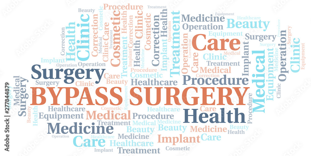 Fototapeta premium Bypass Surgery word cloud vector made with text only.