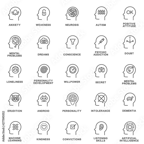 Icons psychology of personality. Psychology of the human personality in the process of life. The thin contour lines.