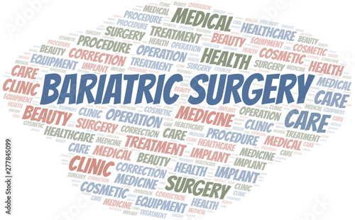 Bariatric Surgery word cloud vector made with text only.