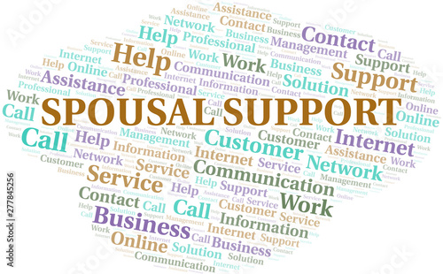 Spousal Support word cloud vector made with text only.