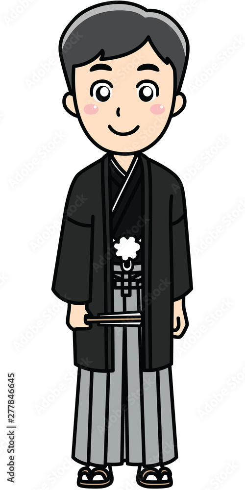 Naklejka premium 袴の男性花婿