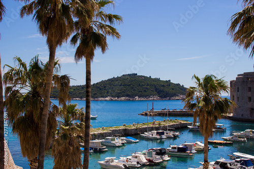 view of old town of dubrovnik in croatia island of lokrum