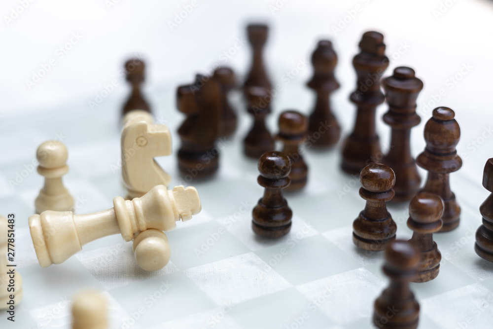Chess board game, business competitive concept, encounter difficult situation, losing and winning Chess board game, business competitive concept, encounter difficult situation, losing and winning