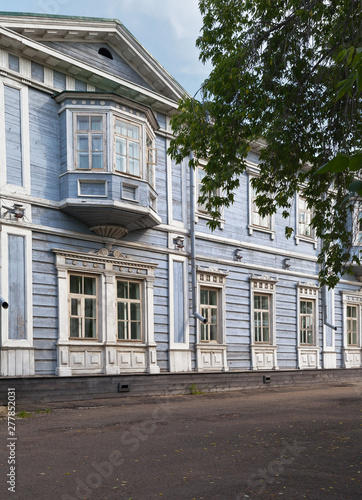 Museum of the Decembrists. Exterior of an old wooden manor S.G. Volkonsky or Volkonsky House in Irkutsk photo