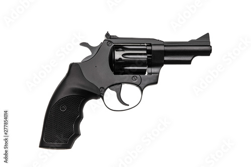 Wallpaper Mural Pistol revolver isolate on white background. Black revolver gun isolated on white back. Torontodigital.ca