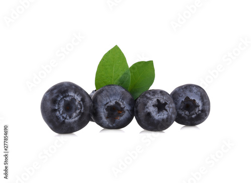 Blueberries (bilberries) isolated on white background