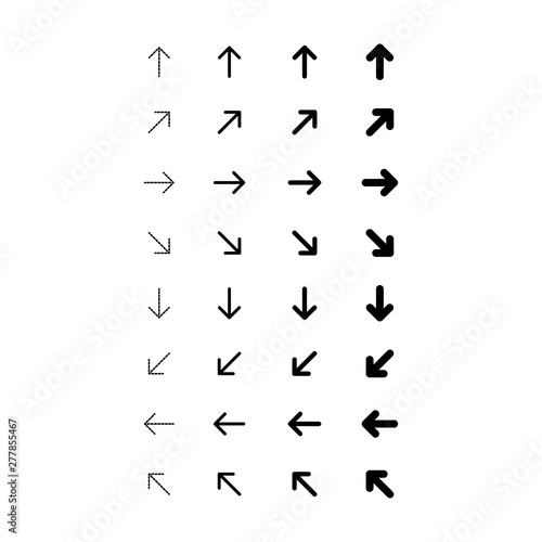 Set of black vector arrows. Arrows icon. Arrow vector icon. Arrows vector collection