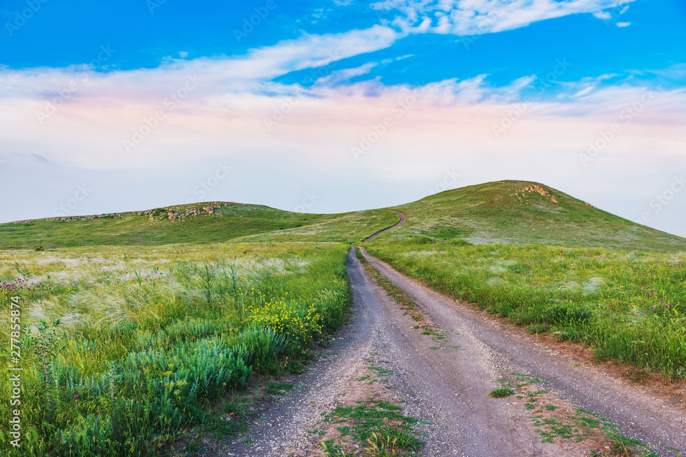 Crimea, Kerch. Nature reserve - dirt road. Hiking landscape park Crimea, Kerch. Nature reserve - dirt road. Hiking landscape park