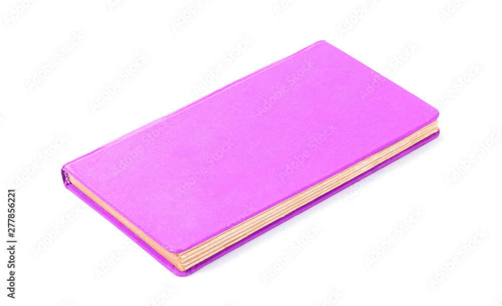 Closed old purple book isolated Closed old purple book isolated