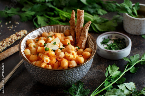 Ditalini pasta with chickpeas photo