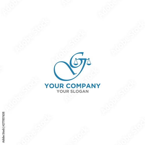 G Script Law Firm Logo Design Vector