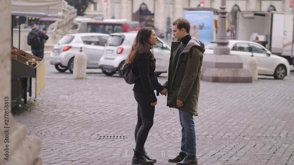 treacherous boyfriend kissing woman, is spied on by his girlfriend in the city treacherous boyfriend kissing woman, is spied on by his girlfriend in the city