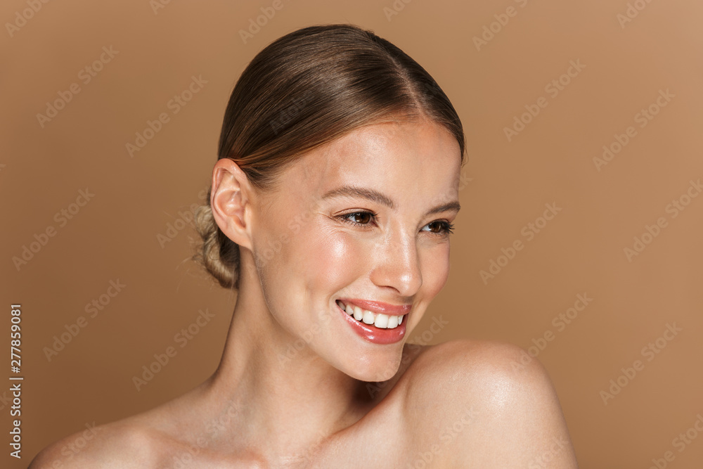 Beauty portrait of an attractive blonde topless woman Beauty portrait of an attractive blonde topless woman
