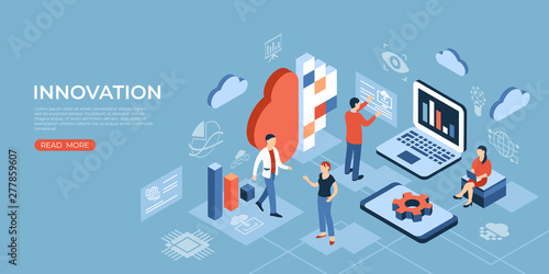 Artificial intelligence technology isometric icons